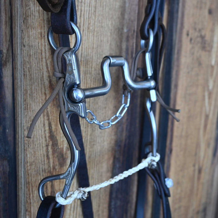 Kerry Kelley Silver Mounted 02S Hinge Port Bridle Rig w/Prickly S Leather