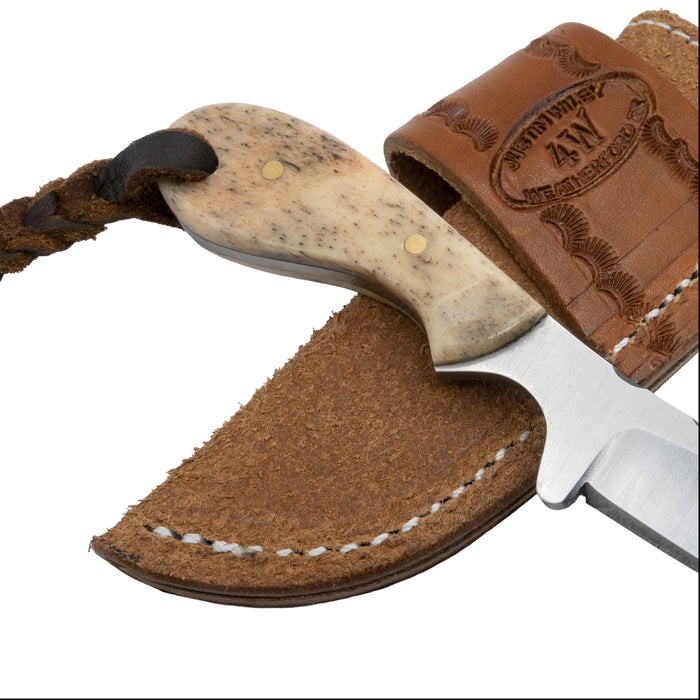 Justin Wiley 2" Carbon Steel Handmade Knife w/Leather Sheath