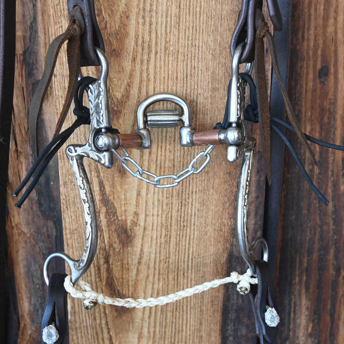 Kerry Kelley Silver Mounted 7 10 Correction Bridle Rig w/Prickly S Leather