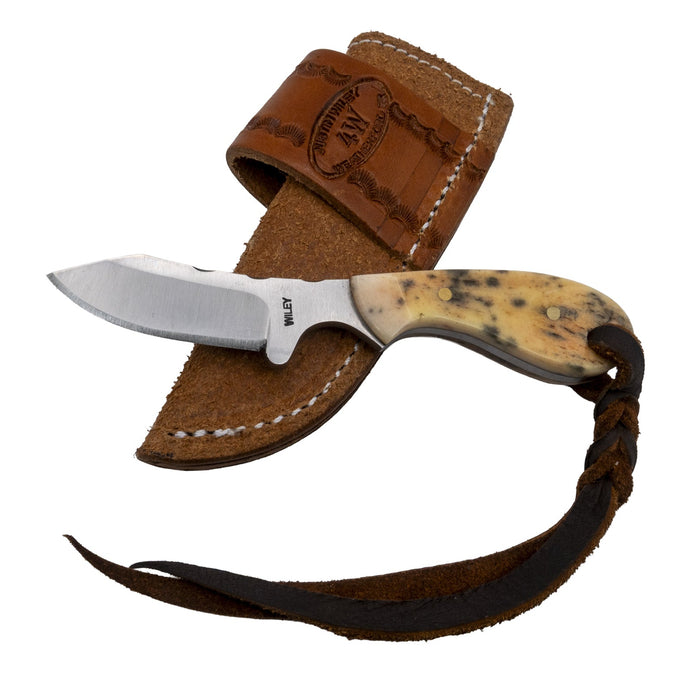 Justin Wiley 2" Carbon Steel Handmade Knife w/Leather Sheath
