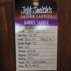 14.5" JEFF SMITH BARREL SADDLE Saddles Jeff Smith   