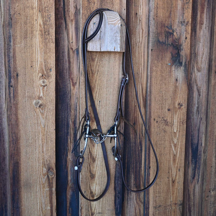 Kerry Kelley Silver Mounted 50 Floating Spoon Bridle Rig w/Prickly S Leather