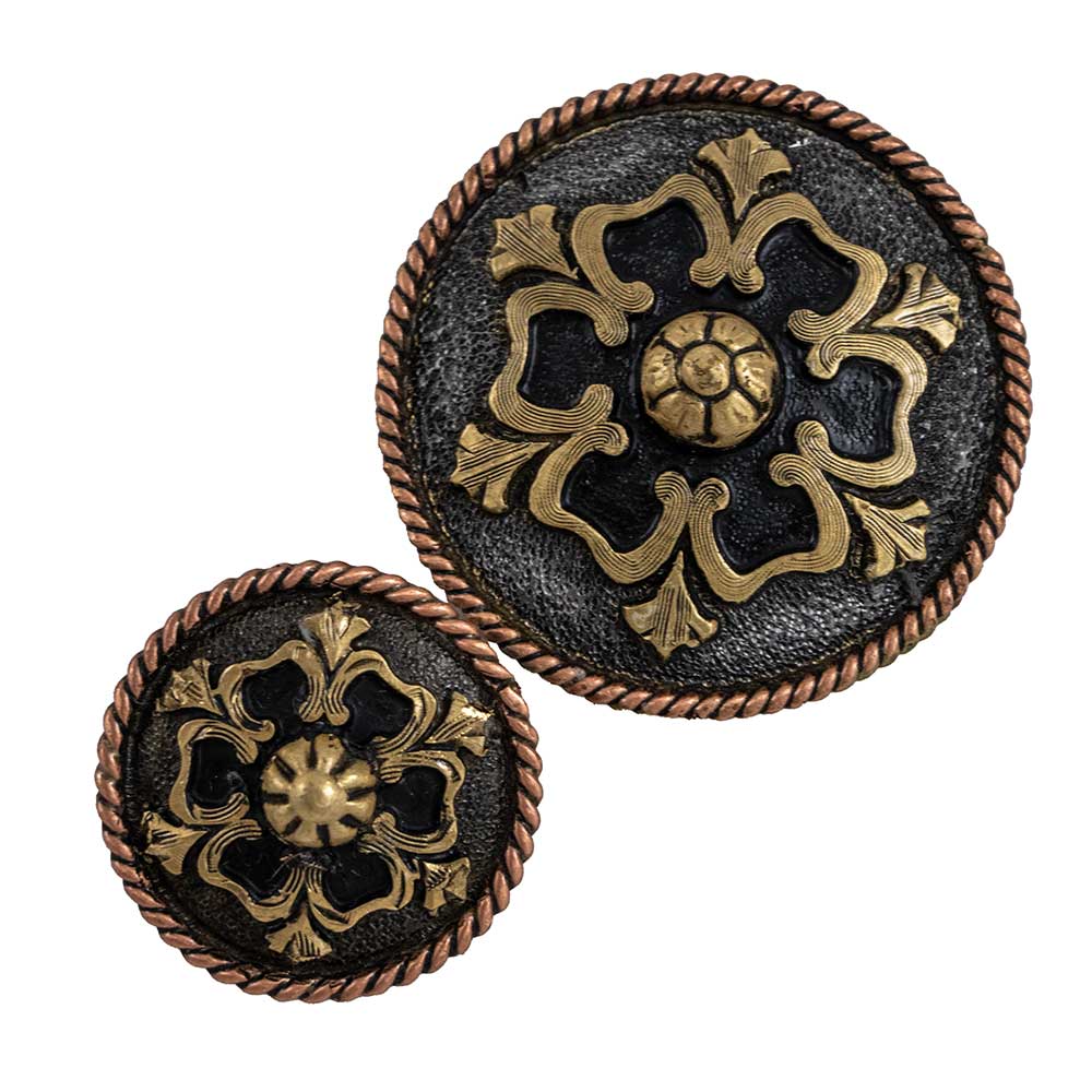 Brass Floral Rope Edge Concho Tack - Conchos & Hardware - Conchos MISC   