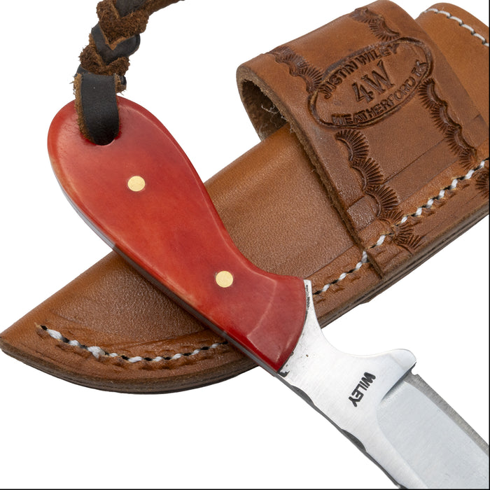 Justin Wiley Carbon Steel Handmade Red Handle Knife