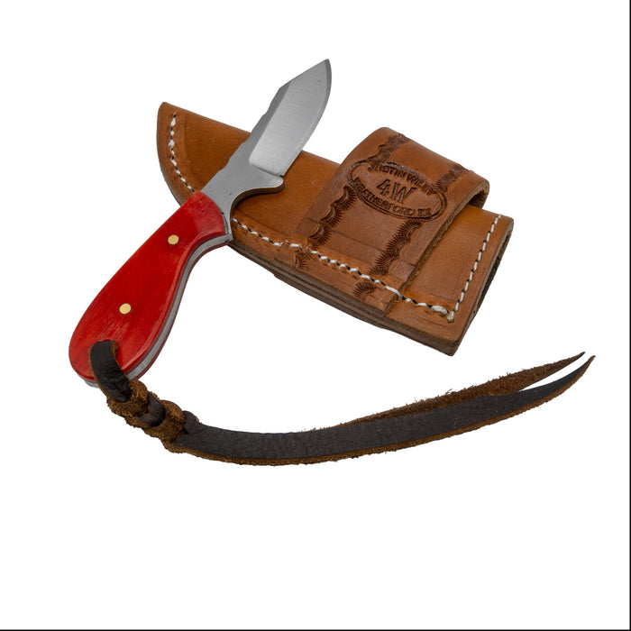 Justin Wiley Carbon Steel Handmade Red Handle Knife