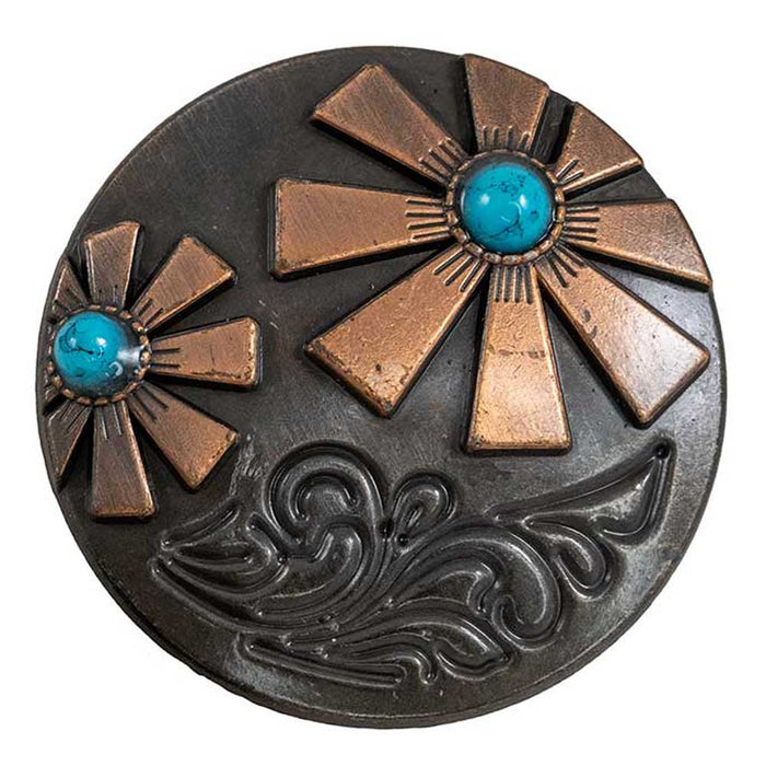 Copper Daisy with Turquoise Stone Tack - Conchos & Hardware MISC