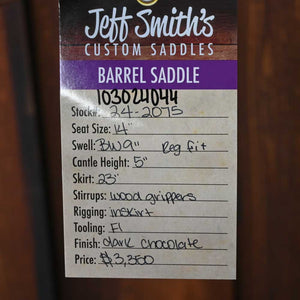 14" JEFF SMITH BARREL SADDLE Saddles Jeff Smith   