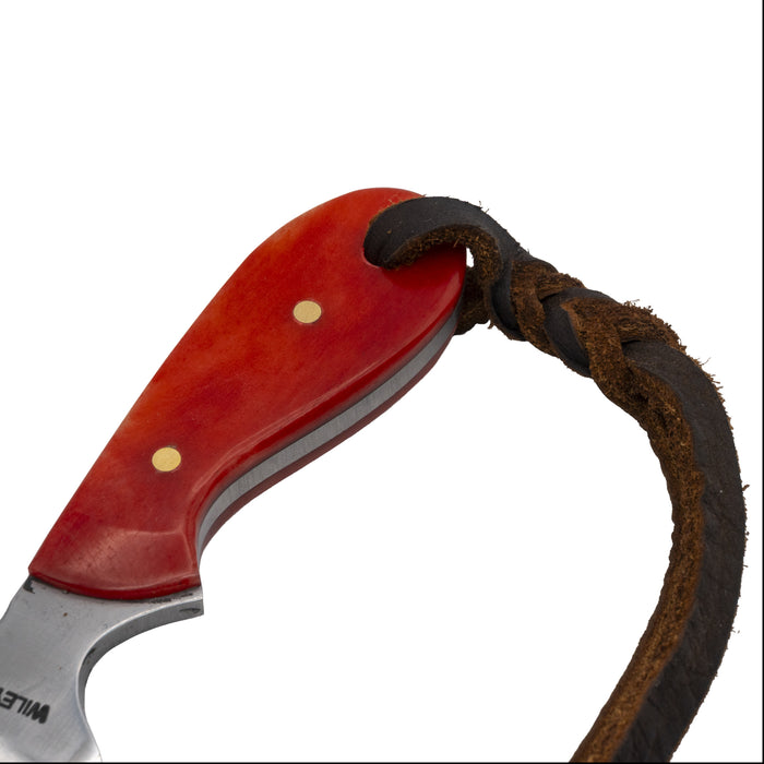 Justin Wiley Hand-Forged Carbon Steel Knife with Red Bone Handle