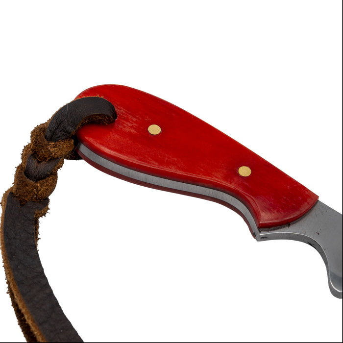 Justin Wiley Hand-Forged Carbon Steel Knife with Red Bone Handle