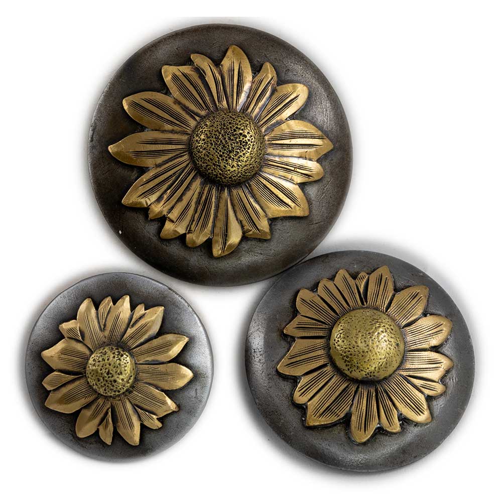 Brass Sunflower Concho Tack - Conchos & Hardware MISC   