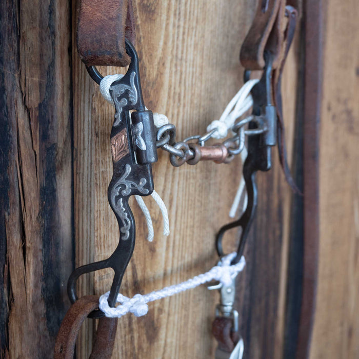 Copper 3pc Chain Bridle Rig w/Split Ear Headstall