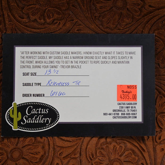 13.5" CACTUS RELENTLESS TEAM ROPING SADDLE Saddles - New CACTUS SADDLERY