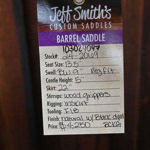 13.5" JEFF SMITH BARREL SADDLE Saddles Jeff Smith   