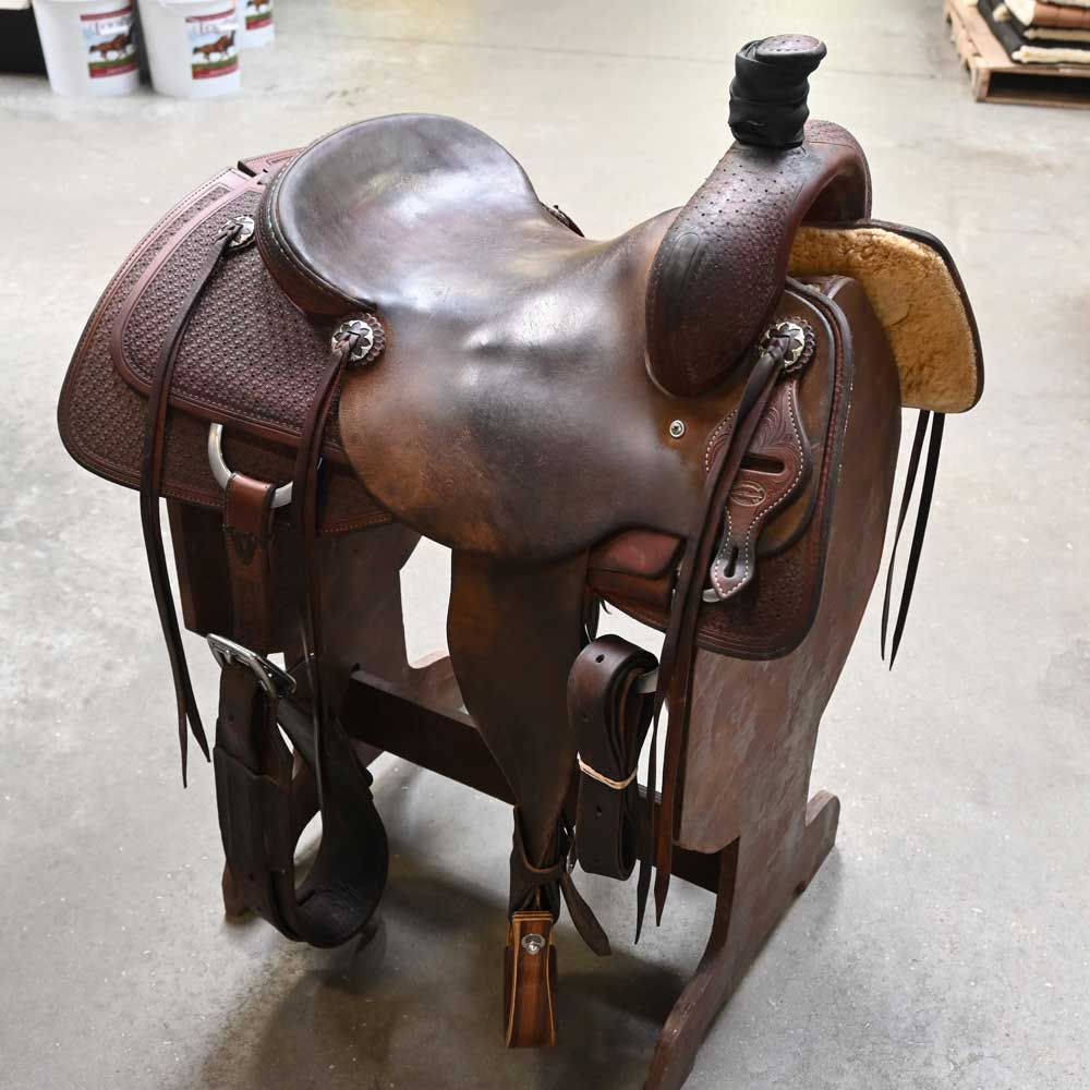 15.5" USED JEFF SMITH RANCH CUTTER SADDLE Saddles Jeff Smith