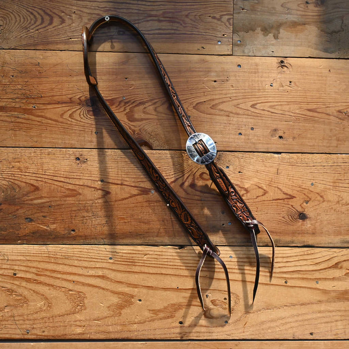 David Haslerig Single Ear Headstall w/Wayne Dollar Buckle