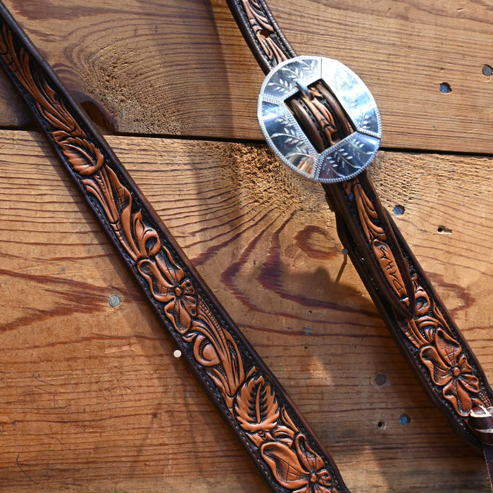 David Haslerig Single Ear Headstall w/Wayne Dollar Buckle