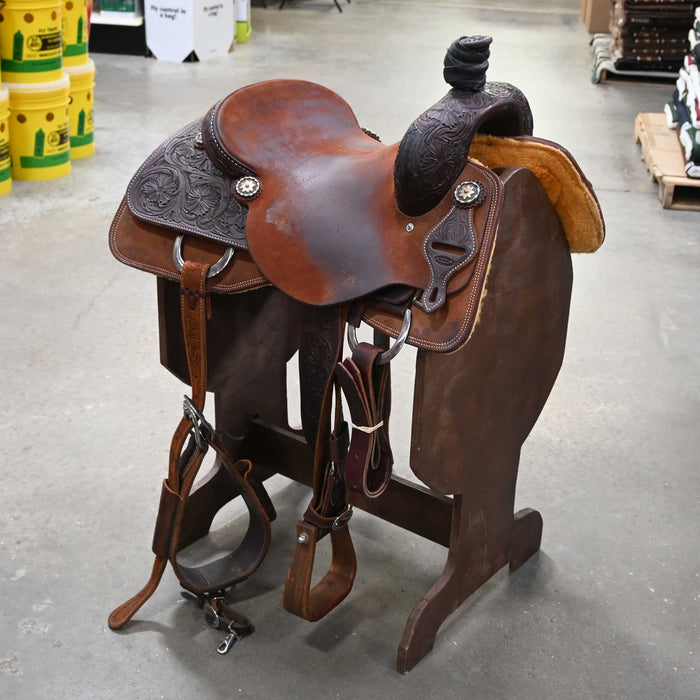 15.5" USED JEFF SMITH RANCH CUTTER SADDLE