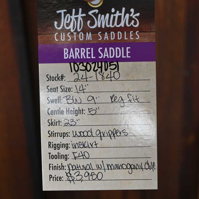 14" JEFF SMITH BARREL SADDLE Saddles - New Jeff Smith