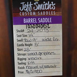 14" JEFF SMITH BARREL SADDLE Saddles Jeff Smith   