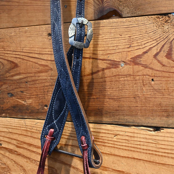 Navy Blue 3/4" Split Ear Headstall 523
