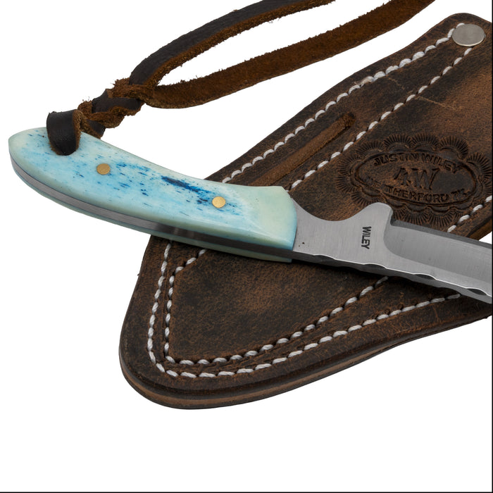 Justin Wiley Handmade Carbon Steel Blue Handle Knife