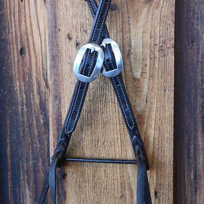 Prickly S Custom Leather Stitched Single Ear Headstall