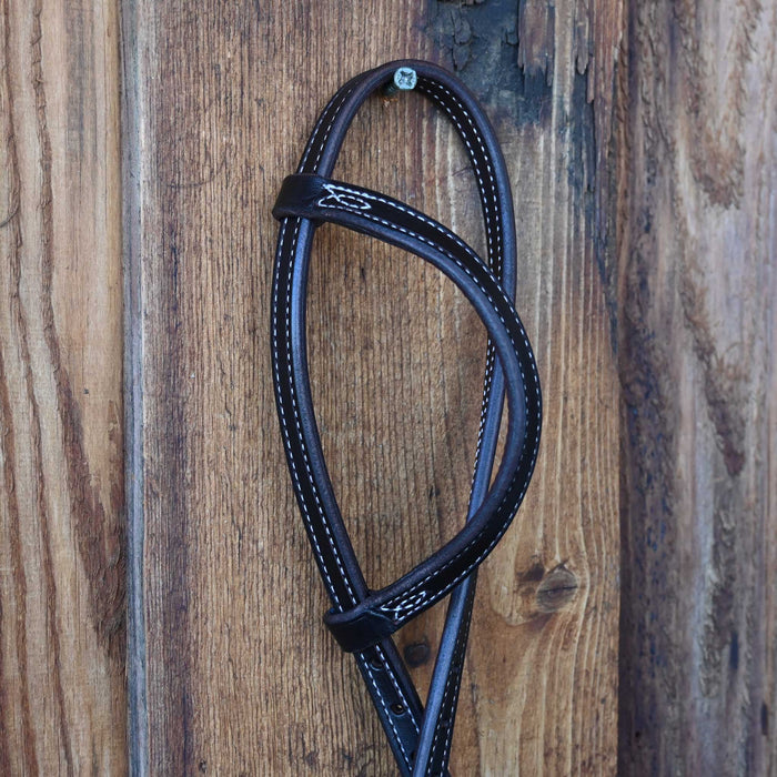 Prickly S Custom Leather Stitched Single Ear Headstall