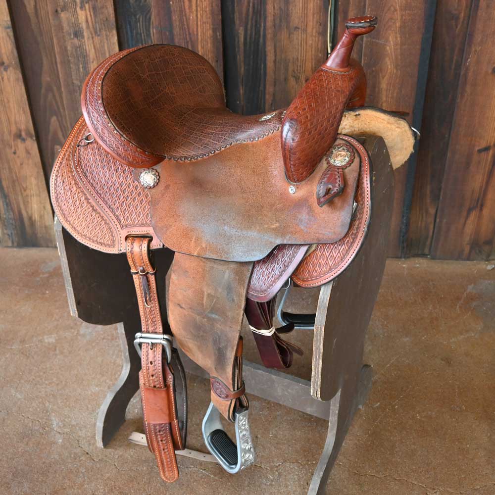 14.5" USED DOUBLE J LYNN MCKENZIE SPECIAL BARREL SADDLE