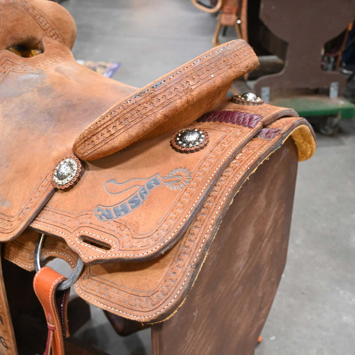 15" USED SLONE TEAM ROPING SADDLE