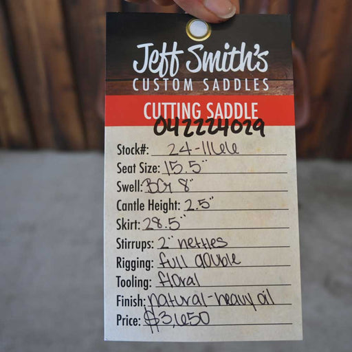 15.5" JEFF SMITH BEAU GALYEAN CUTTING SADDLE Saddles - New Jeff Smith