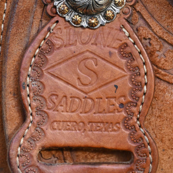 15" USED SLONE TEAM ROPING SADDLE