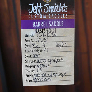 13.5" JEFF SMITH BARREL SADDLE Saddles Jeff Smith   