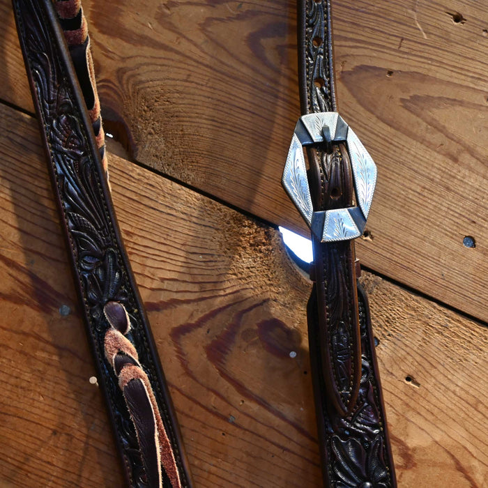 David Haslerig Split Ear Headstall w/Case Edmonds Buckle