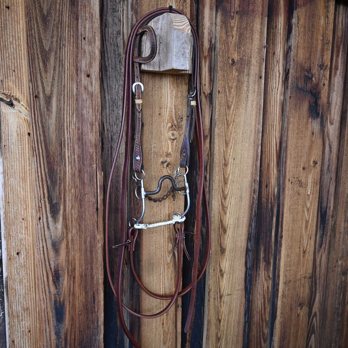 JD Morrow Solid Port Bridle Rig w/Single Ear Headstall