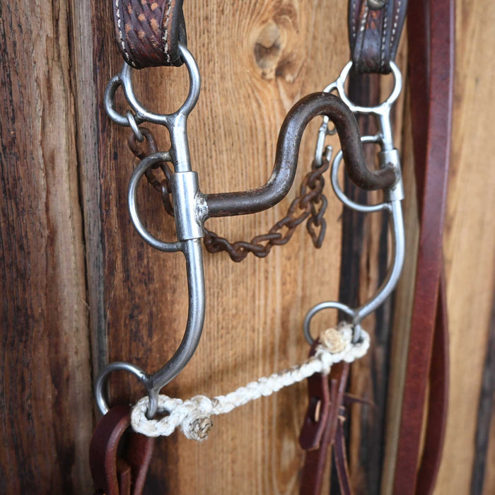 JD Morrow Solid Port Bridle Rig w/Single Ear Headstall