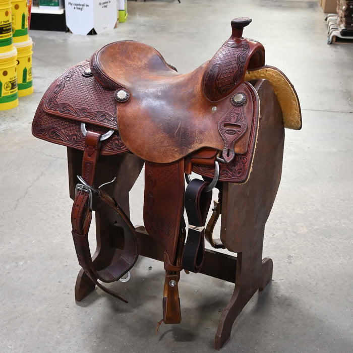 16" USED JEFF SMITH COW HORSE SADDLE Saddles Jeff Smith