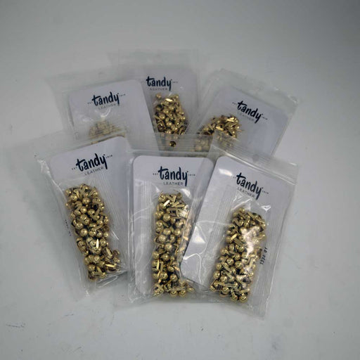 NEW Tandy Leather Brass Plated Spots/Dots 1/4" in 100pck Lot Of 6 Sale Barn Teskey's