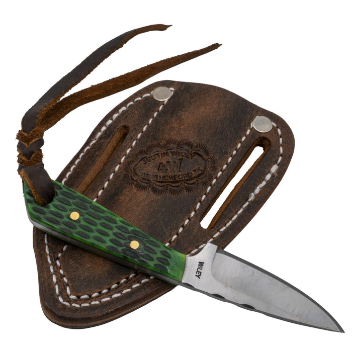 Justin Wiley Handmade Carbon Steel Green Jigged Knife