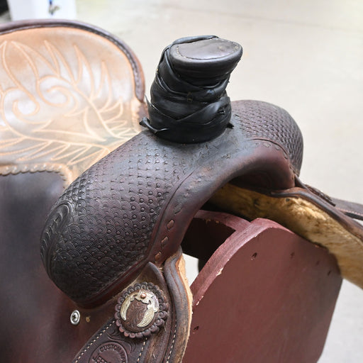 14.5" USED JEFF SMITH ROPING SADDLE Saddles - Used Jeff Smith