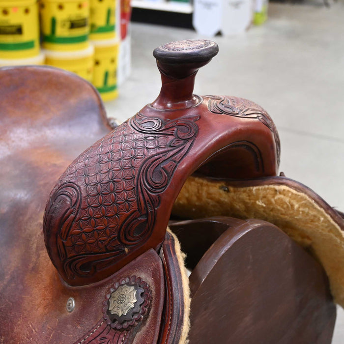 16" USED JEFF SMITH COW HORSE SADDLE Saddles Jeff Smith
