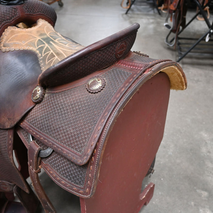 14.5" USED JEFF SMITH ROPING SADDLE Saddles - Used Jeff Smith