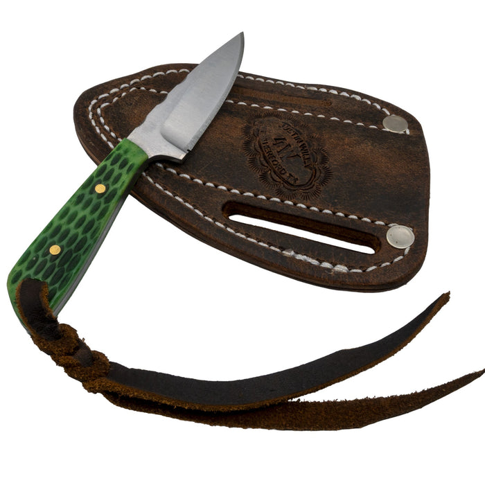 Justin Wiley Handmade Carbon Steel Green Jigged Knife