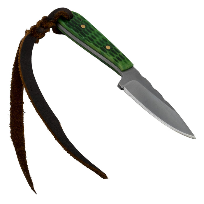 Justin Wiley Handmade Carbon Steel Green Jigged Knife