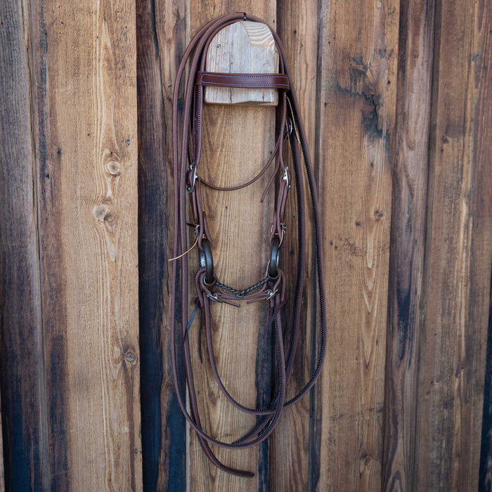 2lb O-Ring Twisted Wire Snaffle Bridle Rig w/All New Leather