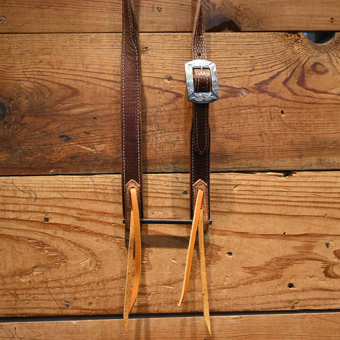 Handmade Tooled Headstall by Bill Plummer w/a KAMPHAUS Buckle Tack - Headstalls Bill Plummer