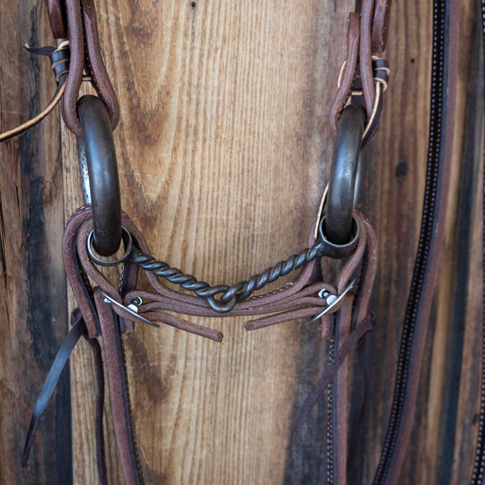 2lb O-Ring Twisted Wire Snaffle Bridle Rig w/All New Leather