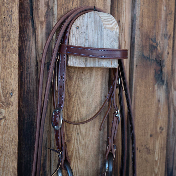 2lb O-Ring Twisted Wire Snaffle Bridle Rig w/All New Leather