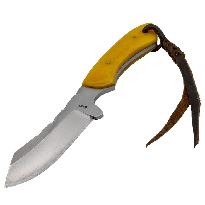 Justin Wiley Handmade Yellow Handle Camp Knife