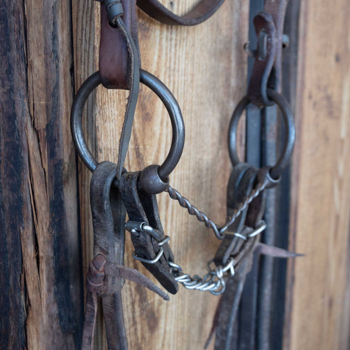 Quisenberry O-Ring Twisted Wire Snaffle Bridle Rig w/Browband Headstall