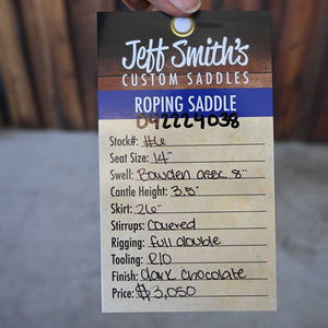 14" JEFF SMITH ROPING SADDLE Saddles Jeff Smith   